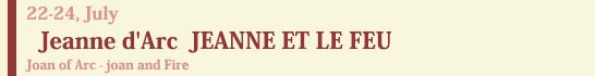 Jeanne d'Arc  JEANNE ET LE FEU