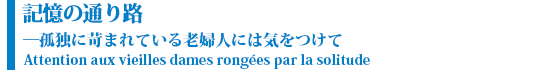 記憶の通り路―孤独に苛まれている老婦人には気をつけて